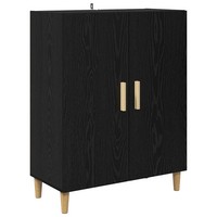 Schwarzes Sideboard In Eichenoptik 70X34X90 Cm Holzwerkstoff