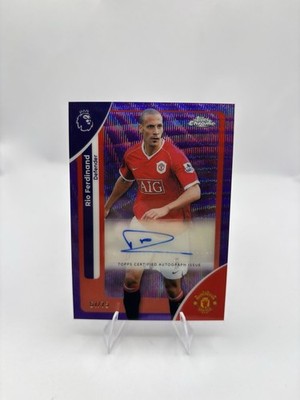 Rio Ferdinand 2025 Topps Chrome #CA-RF Auto Purple #/75 Manchester United