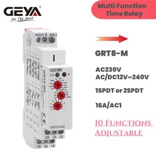 GEYA GRT8-M 16A Multifunction Timer Relay with 10 Function Choices AC DC 12V 24V