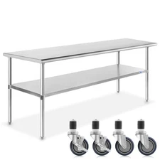 Stainless Steel Commercial Kitchen Work Food Prep Table w/ 4 Casters 30" x 60"