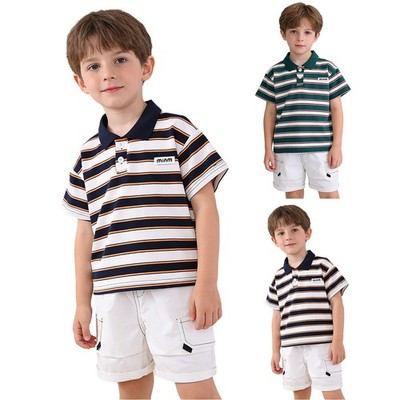 Boys Outfit Strip 2Pcs Fashionable Sets Vacation Shorts Matching T-Shirt Party