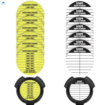 14 Pack Scope DOPE Sticker for Long-Range 1.5 Inch, Yellow and White 
