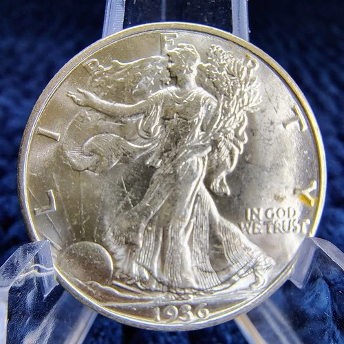 1936-D Walking Liberty Silver Half Dollar - Denver Mint - 90% Silver - Unc. Cond
