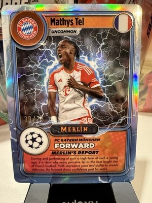 Mathys Tel 23-24 Topps Merlin's Gamers Blue Lighting FC Bayen Munchen #MG-24 /75