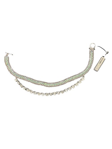 Ann Taylor Vintage Designer Signed 2 Strand Rhinestone Necklace NWT Org$68