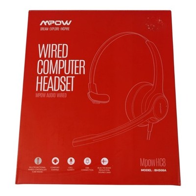 MPOW Hc8 Wired Computer Headset Noise Reduction Model Bh508A New With Out Tags