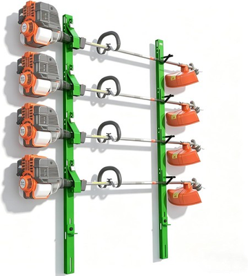 #ad 4 Place Lockable Trimmer Rack Weedeater Storage Holder for Open Trailer GREEN $99.99
