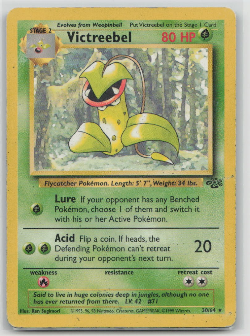 Victreebel 30/64 Rare Jungle Pokemon Unlimited Heavily Played