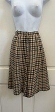 DAKS LONDON VINTAGE Linen Brown/Black Plaid Pleated High Rise Dress Shorts 6/8
