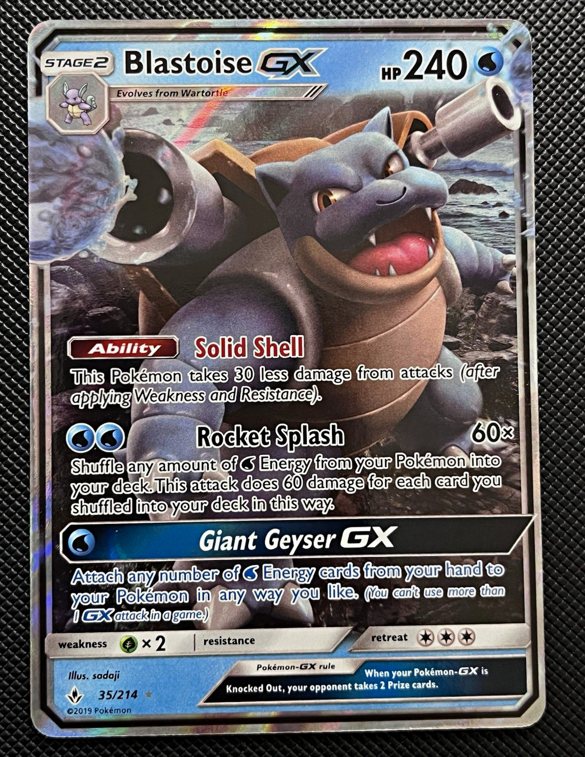 Blastoise GX 35/214 SM Unbroken Bonds Holo English 2019