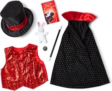 Melissa  Doug Magician Costume Role Play Set - Includes Hat, Cape, Wand, Magic
