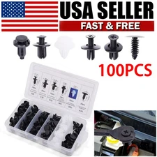 100pcs Car Retainer Auto Fasteners Push Trim Plastic Clips Pin Rivet Bumper Kit