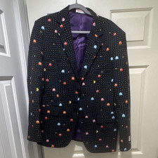 OppoSuits Men s Pac-Man Novelty Black 3-Piece Suit 42 Regular Polyester