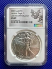 2021 * NGC * Silver Eagle S$1 * MS 69 * Heraldic * Last Day * #6312988-039
