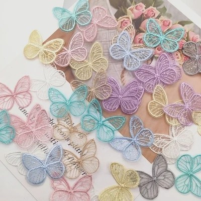 20 Stck. Bestickte Schmetterling Patches Netz Applikationen Nähen Zum Selbermachen Kleidung Dekor