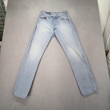 Vintage Levis 501 Jeans Womens Light Wash Button Made USA 90s Stains Fits 24x29
