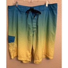 Old Navy Board Shorts Blue-to-Yellow Gradient or "Ombre" Design XL