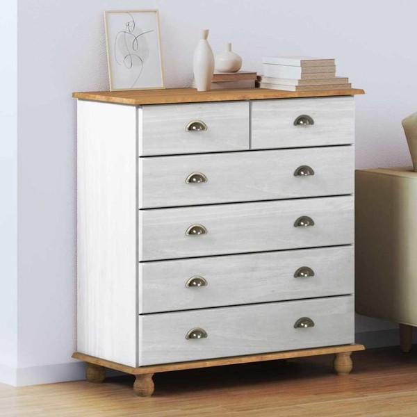 Schubladenkommode Mit Schubladen Askim Weiß 91 X 40 X 95,5 Cm-image
