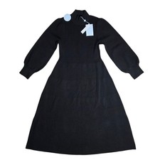 Hill House The Persephone Black Ribbed Sweater Knit Midi Dress Size XL New