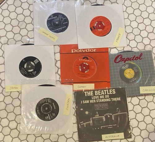 BEATLES 45 lot (7) *France*Germany*Japan*Canada*Sweden*S. Africa*Australia