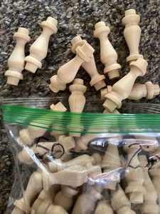 Wooden Baluster Spindles 2” Pack of 50 Wood Spindles for Crafts Woodworking