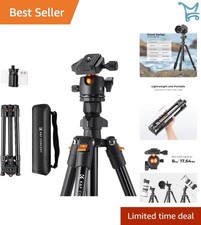 Camera Tripod Lightweight Aluminum 64 Inch 360 Degree Ball Head for DSLR Smar...