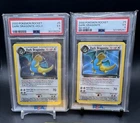 Dark Dragonite No Holo Error Card 5/82 2000 Pokemon Rocket PSA 5 & Holo PSA 5