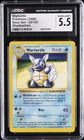 1999 POKEMON BASE SET SHADOWLESS #42/102 WARTORTLE CGC 5.5