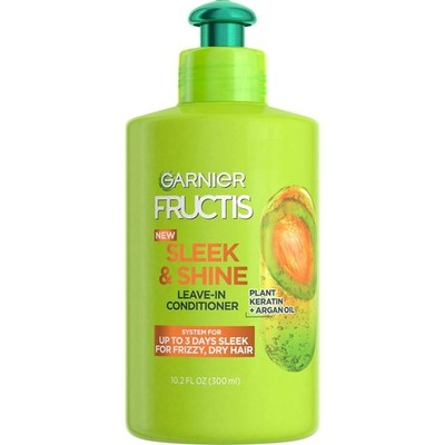 Garnier Fructis Sleek & Shine Leave-In Conditioning Cream for Frizzy, Dry Hair