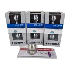🚨 Lot 3 Tru Bolt Bed and Bath Locking Interior Door Bed & Bath + 1 Kwikset 