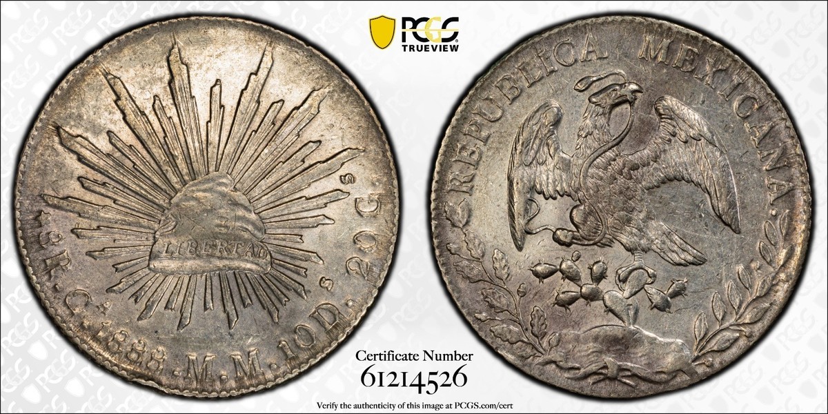 大珍❗️1880年メキシコDO TB 8レアル銀貨PCGS認定 大珍❗️1880年