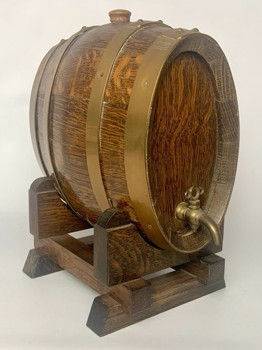 French Oak Cask on Stand hand-crafted in France by Geraud Lafitte.  