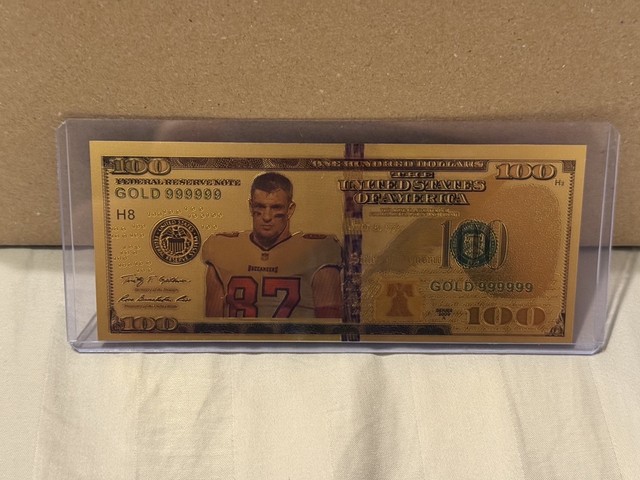 Rob Gronkowski 24k Gold Foil $100 Note Tampa Bay Buccaneers #87 Football
