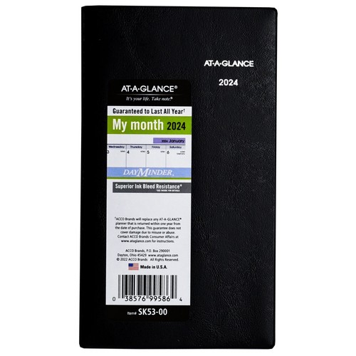 2024 AtAGlance DayMinder SK5300 Monthly Pocket Planner, 35/8 x 61/