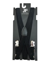 JF J. Ferrar Black Adjustable Elastic Suspenders NEW