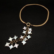Cultured White Pearl Chain choker Necklace 16''
