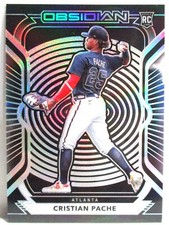 Cristian Pache 2021 Chronicles Obsidian Baseball Rookie Card #3 Atlanta Braves