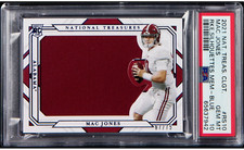 💥Mac Jones 2021 Panini National Treasure Silhouettes Memorabilia Blue RC PSA 10