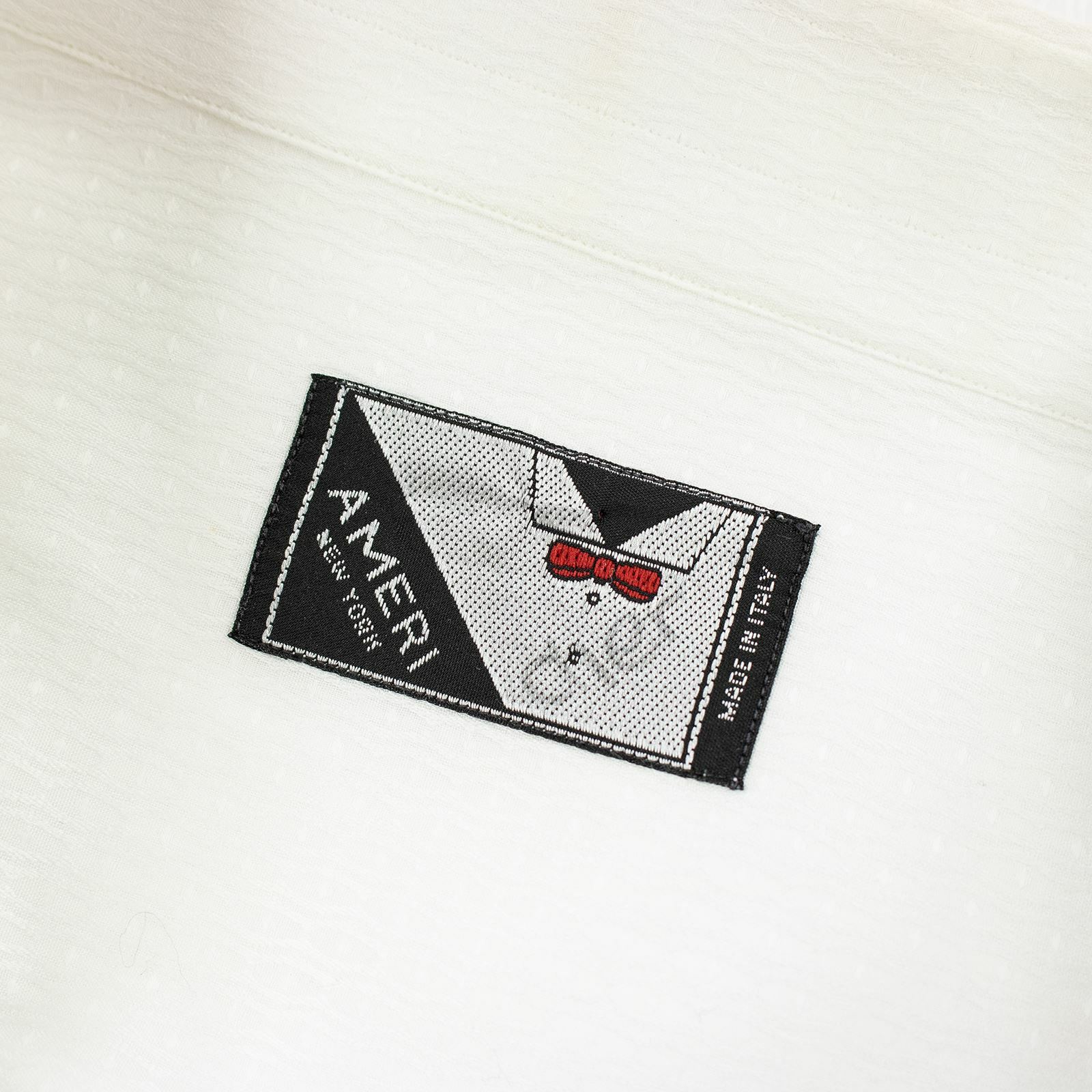 Ameri White Cotton Geometric Jacquard French Cuff… - image 4