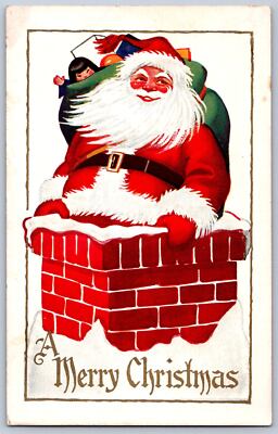 K18/ Santa Claus Merry Christmas Postcard Jolly 164
