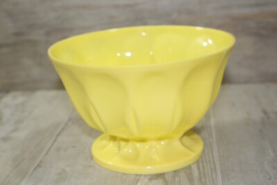 Plastic VTG Retro  Bright Yellow Plant Pot Bowl 4in T x 6in W