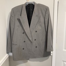 Vintage LeBaron Gray Clothes Mens Suit Jacket Blazer Size 46R 537253