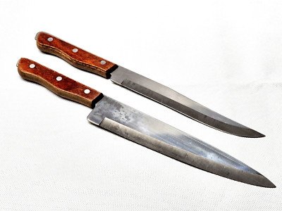 Maxam Steel Chef & Carving Knife Set Full Tang Wood Handles with Box