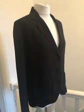 Balenciaga Designer Uk Size10 (f36)black Silk Lined Buttoned Jacket New /tags
