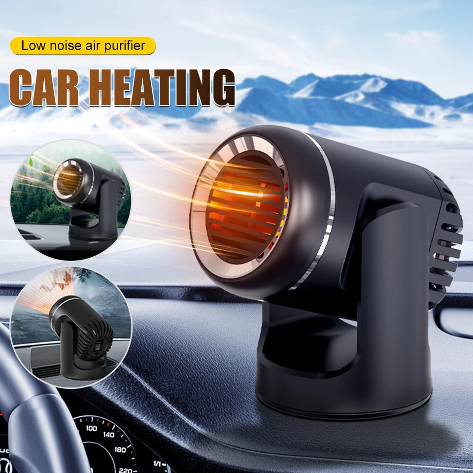 Car Heater Fan Flash Heating Defroster Defogger 360° Rotary 12V 150W Portable - Image 2 of 4