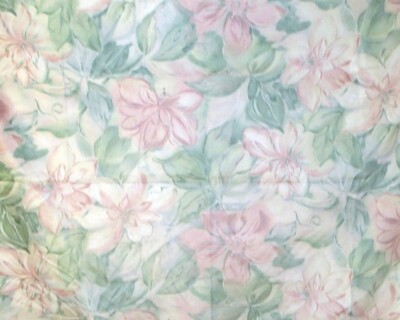 3 1/2 YARDS MILL CREEK FLORAL FABRIC ~ PINKS & GREENS ~ DRAPERY / UPHOLSTERY