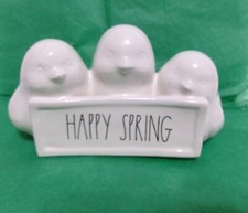 Rae Dunn HAPPY SPRING 3 White Chicks see description Magenta ARTISAN COLLECTION