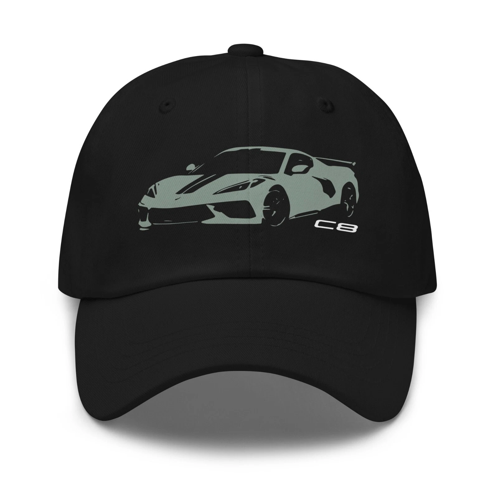 Cacti Green C8 Dad Hat – Classic Sports Car Baseball Cap for vette Fans
