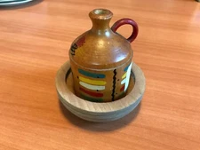 Antique Primitive Wooden Jug native seattle bowl handmade painted rare wood 