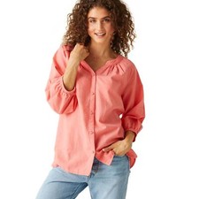 Regatta Womens Natuna Shirt Cotton Linen Relaxed Fit Tie Waist